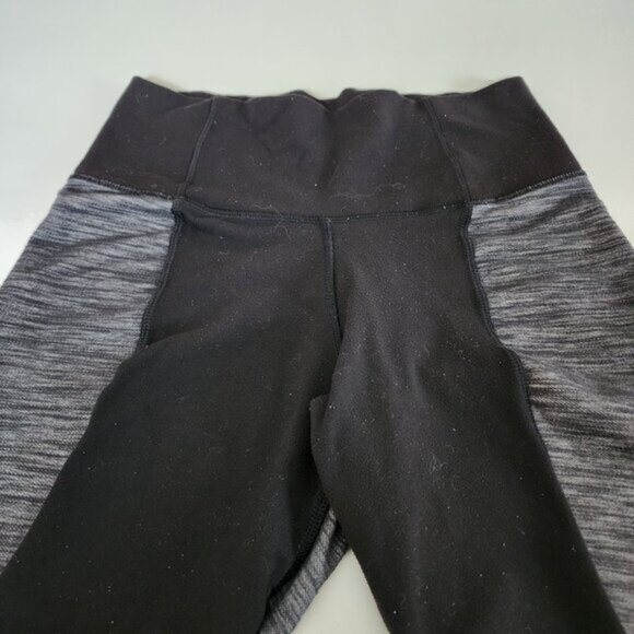 Lululemon Heathered Black Colorblcok High Rise Barre Pulse Pants - Picture 4 of 7